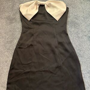 Elegant Black and Cream Dress